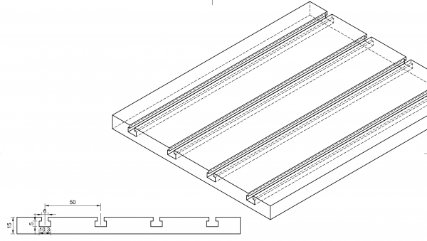 Gussaluminium T-Nutenplatte ECO15 10050