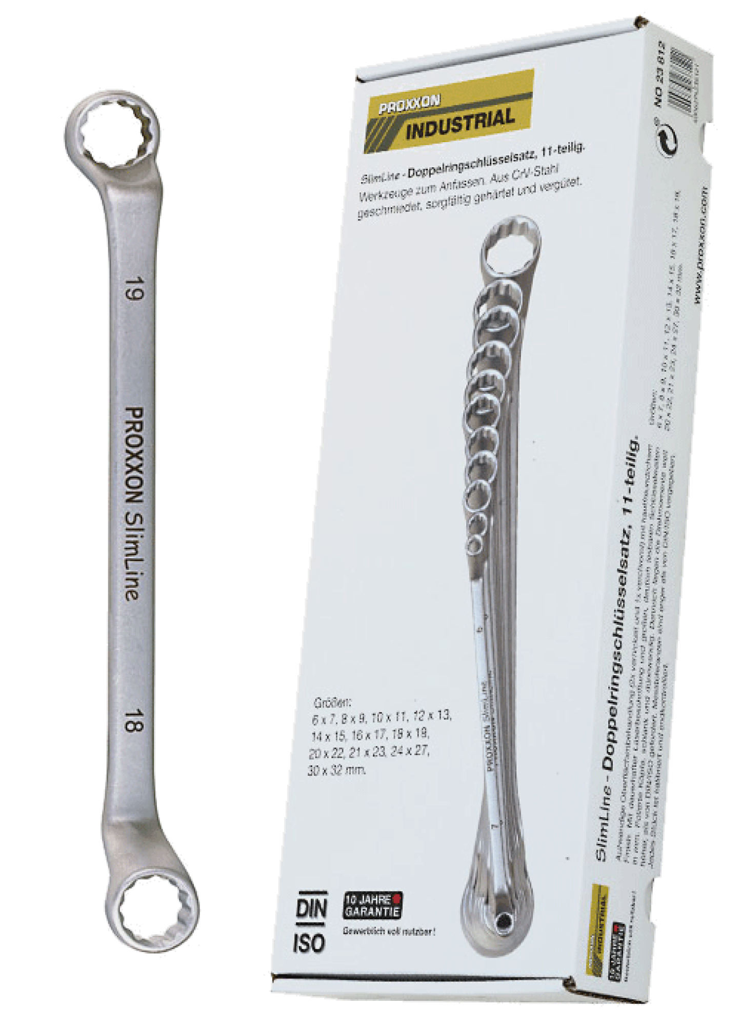 11-piece SlimLine double ring spanner set