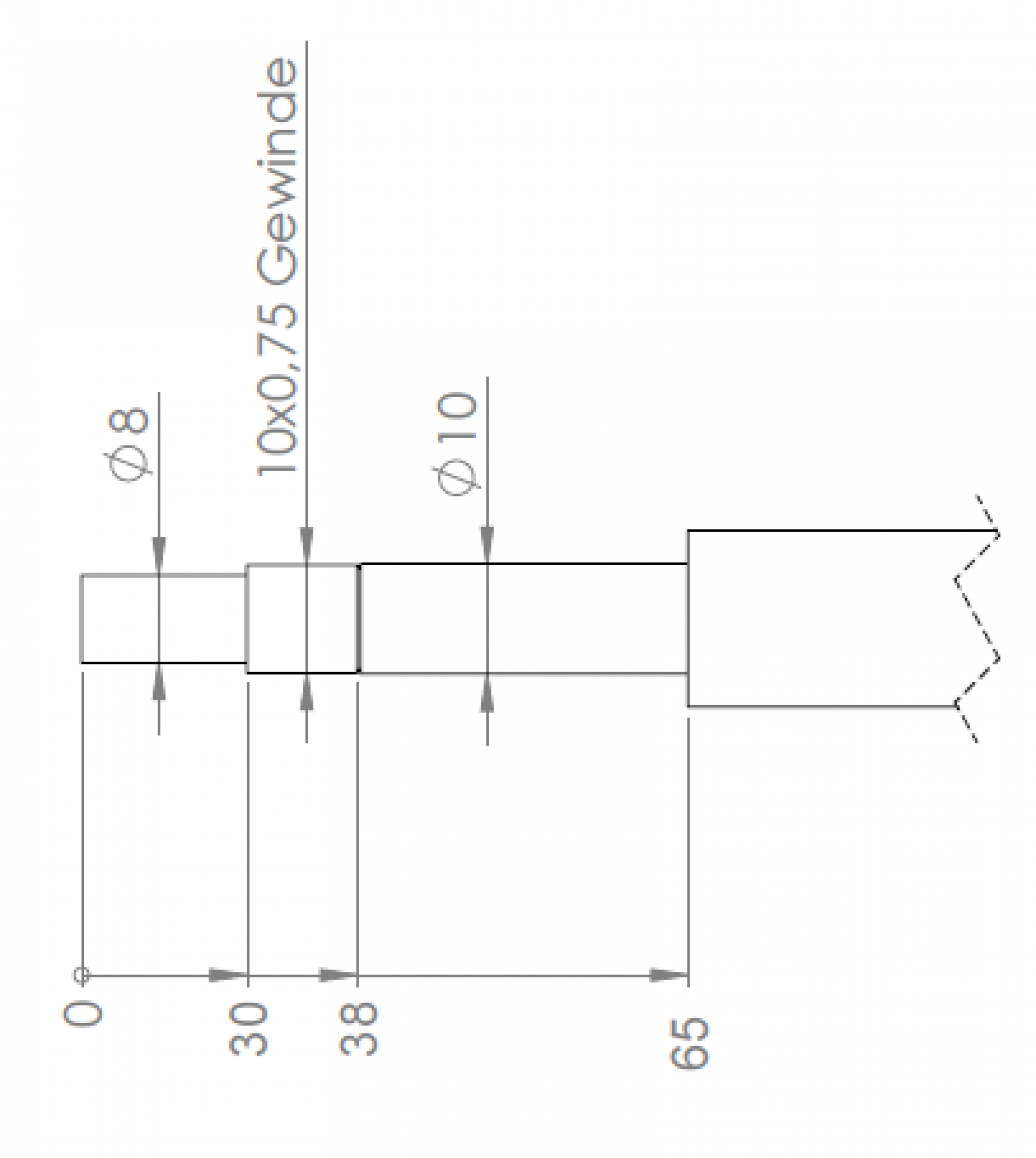 Kugelumlaufspindel 16 x 5 Länge: 381 mm, Sonderausführung Bremse
