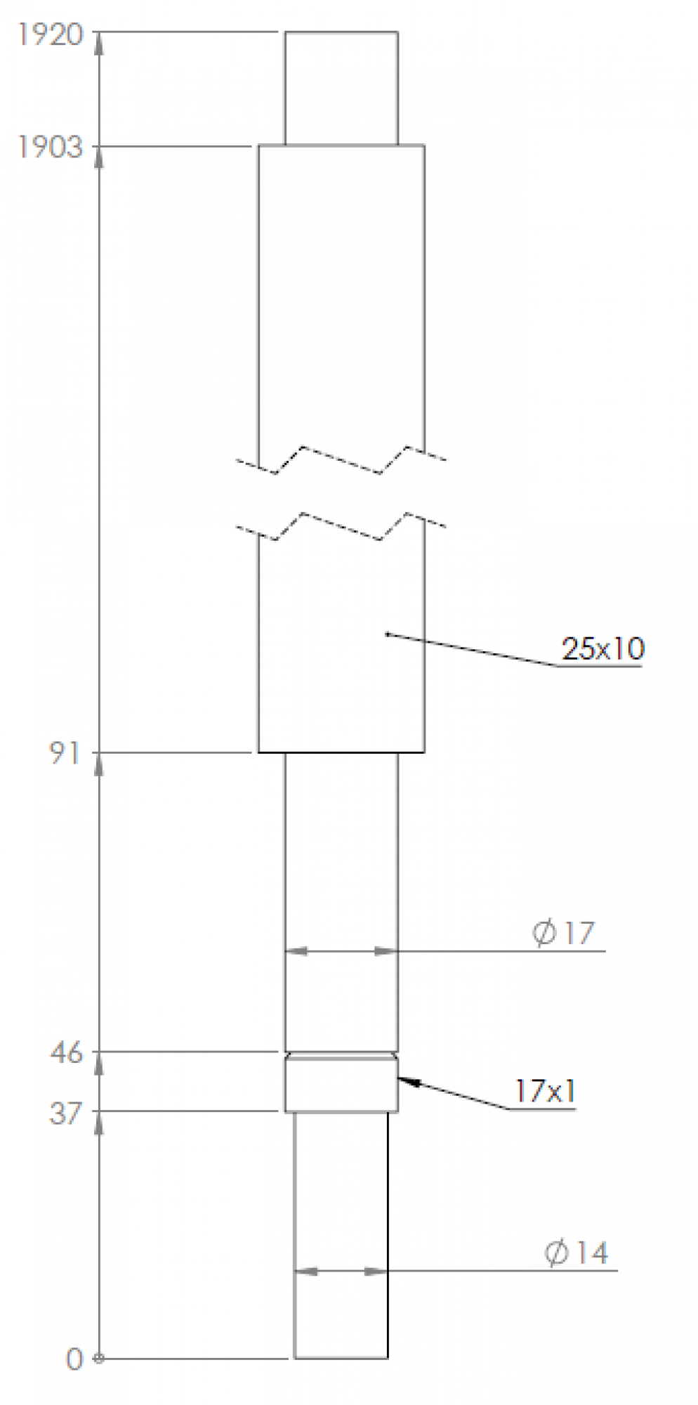 Kugelumlaufspindel 25 x 10 Länge: 1920 mm