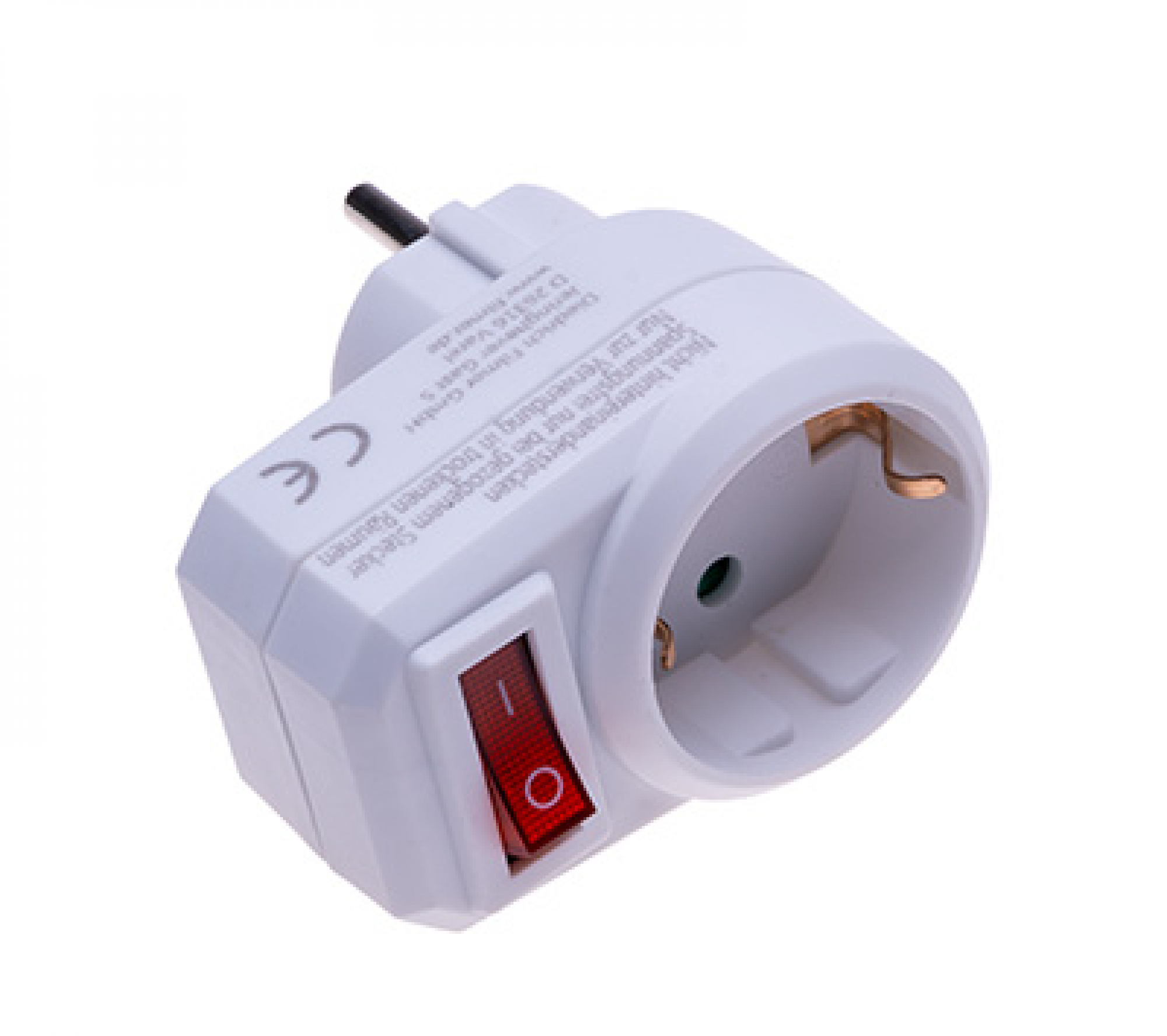Plug adapter 230 V AC switched