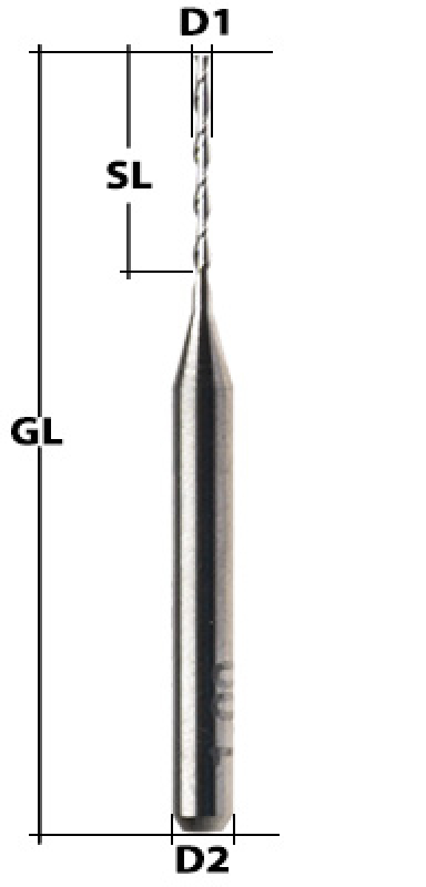 VHM Fräser 2-Schneider (Flach) Ø 2,5 mm lang
