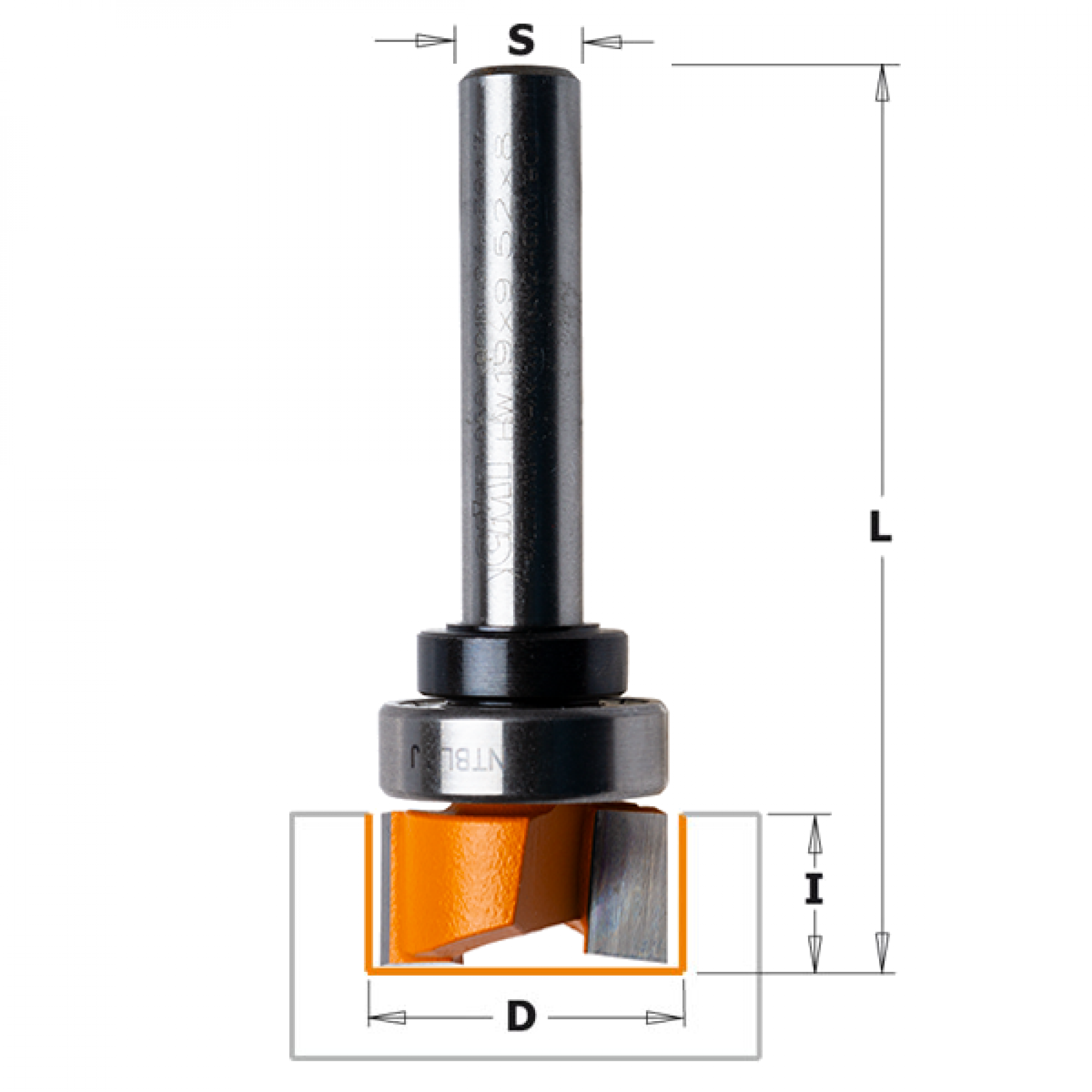 Planfräser Ø 19 mm, Schaft Ø 8 mm, Länge 57 mm
