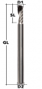 VHM Fräser 1-Schneider Sorotec Edition Ø 1,0 mm SL:4mm