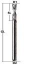 End Mill Double-Flute Ø 1 mm downcut