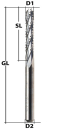 End Mill Spiral Toothed Ø 1.5 mm long