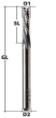 End Mill Spiral Toothed Ø 1 mm downcut