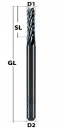 End Mill Diamond Toothed Ø 2 mm