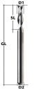 VHM Fräser 2-Schneider Ø 2 mm
