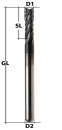 End Mill Diamond Toothed Coated Ø 1.5 mm